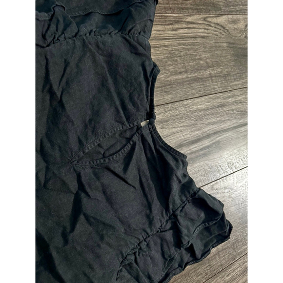 a new day Black Ruffled Cap Short Sleeve Blouse (ignore wrinkles) Size XS - Picture 3 of 5